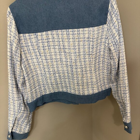 Nanette Lepore Tweed and Denim Jacket - Picture 2 of 6